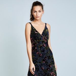 WAYF Sedona Navy Rose Burnout Dress